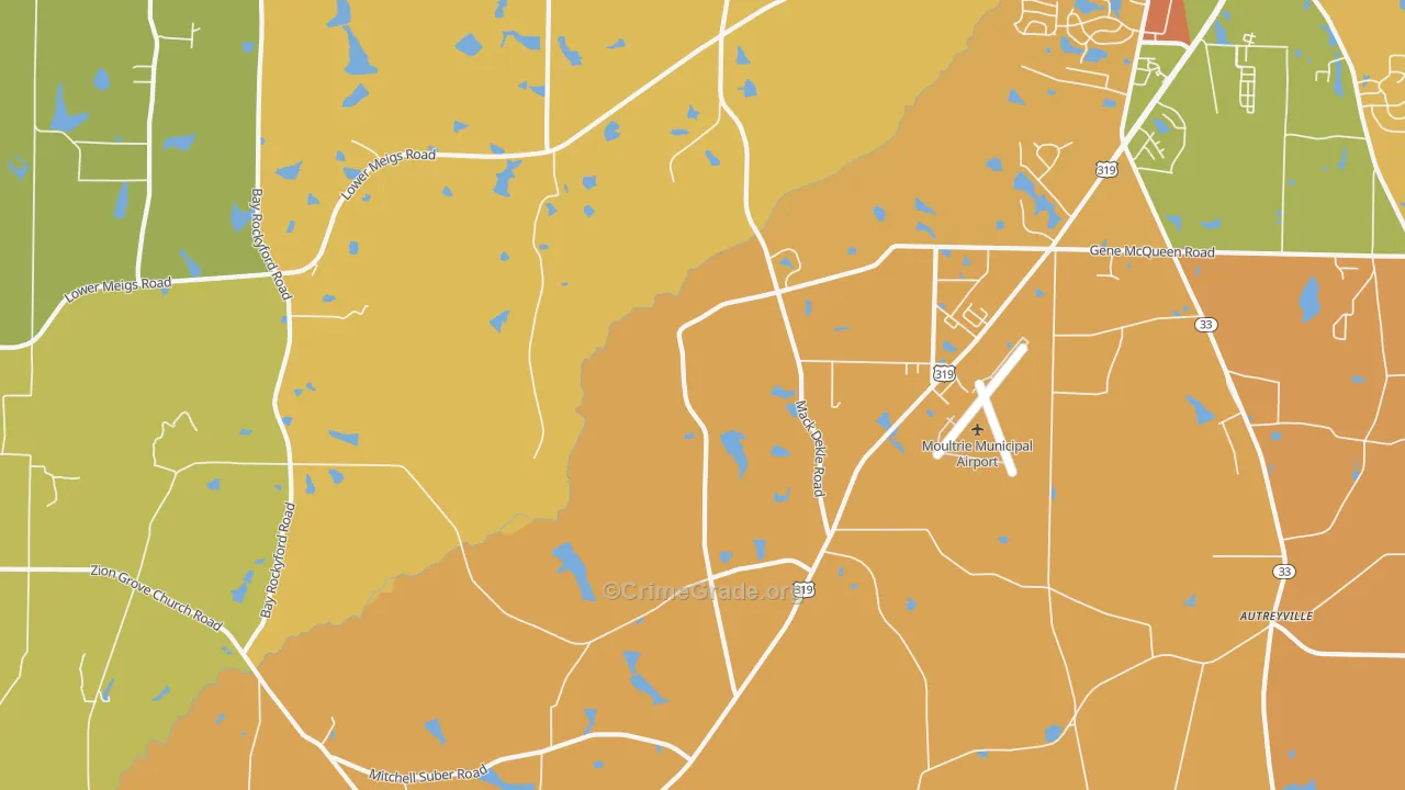 Murphy, GA Map of Burglary Rates