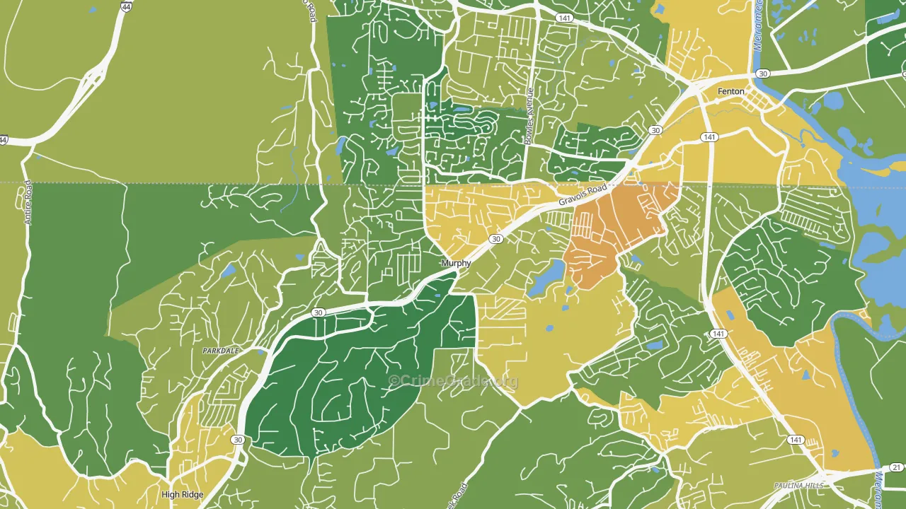 Murphy, MO Map of Burglary Rates