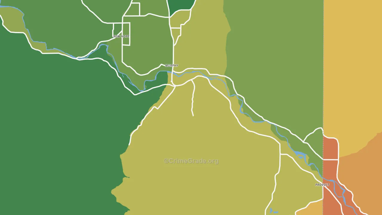 Murphy, OR Map of Burglary Rates