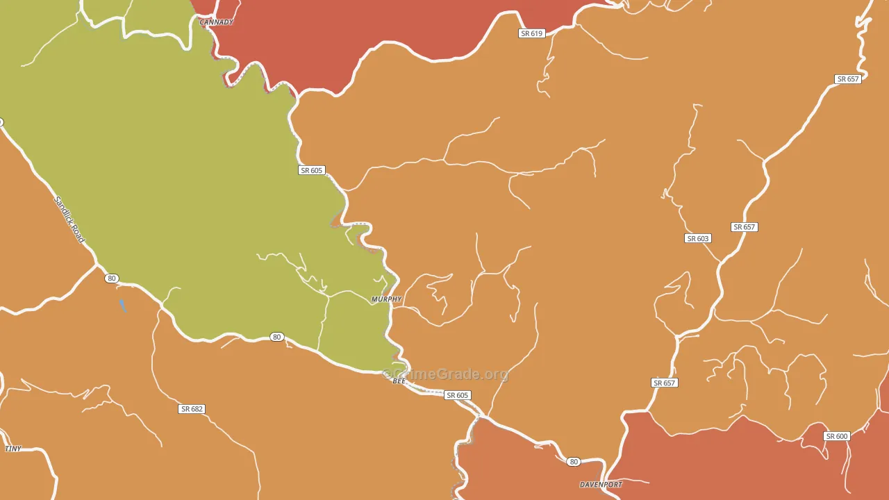 Murphy, VA Map of Burglary Rates