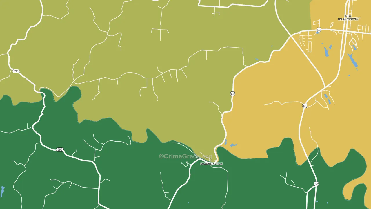 Murphysville, KY Map of Burglary Rates