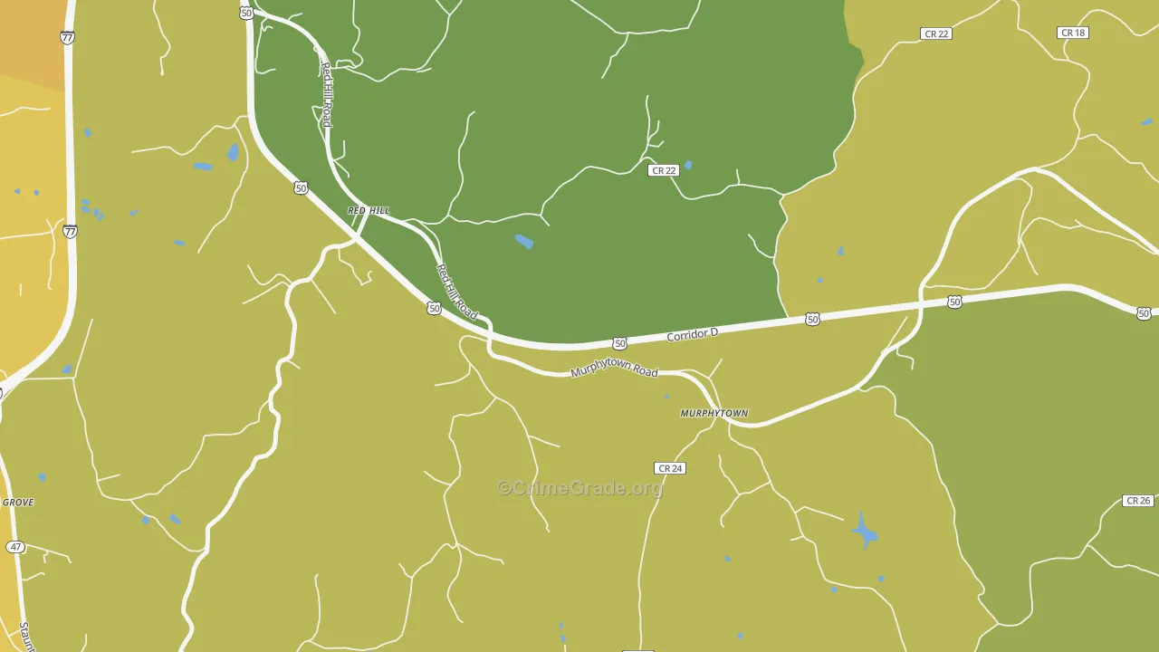 Murphytown, WV Map of Burglary Rates