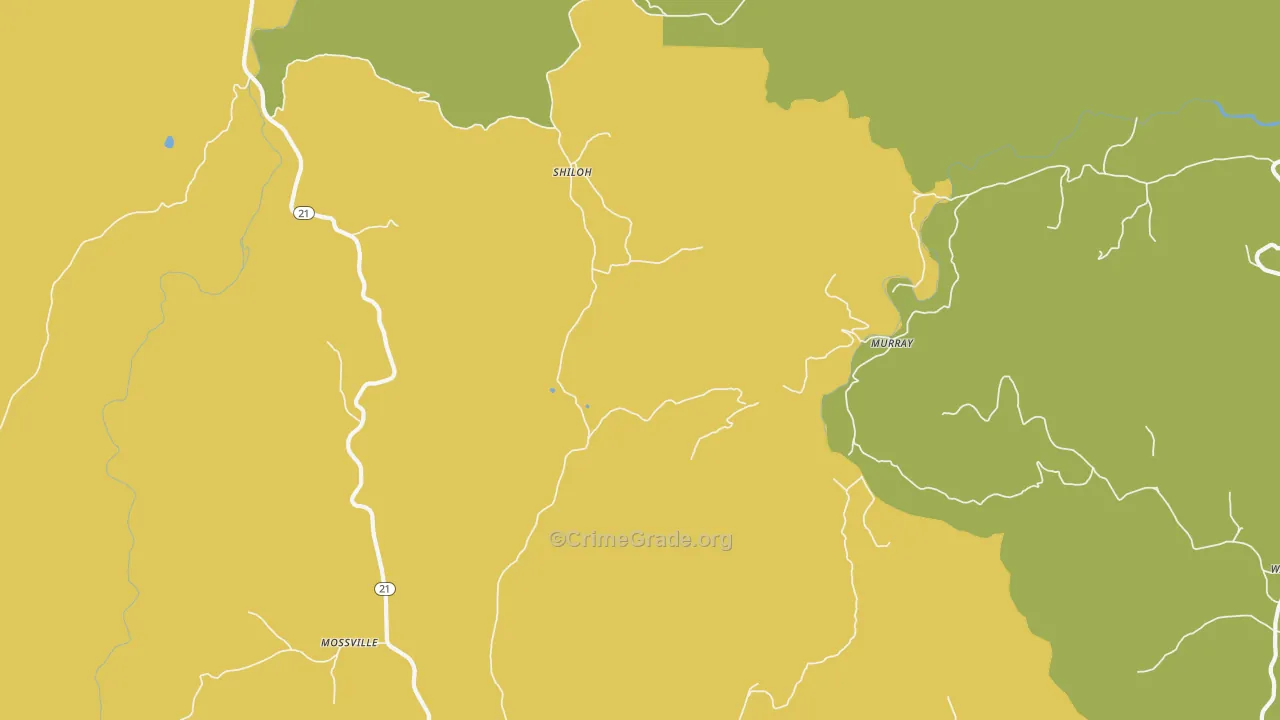 Murray, AR Map of Burglary Rates