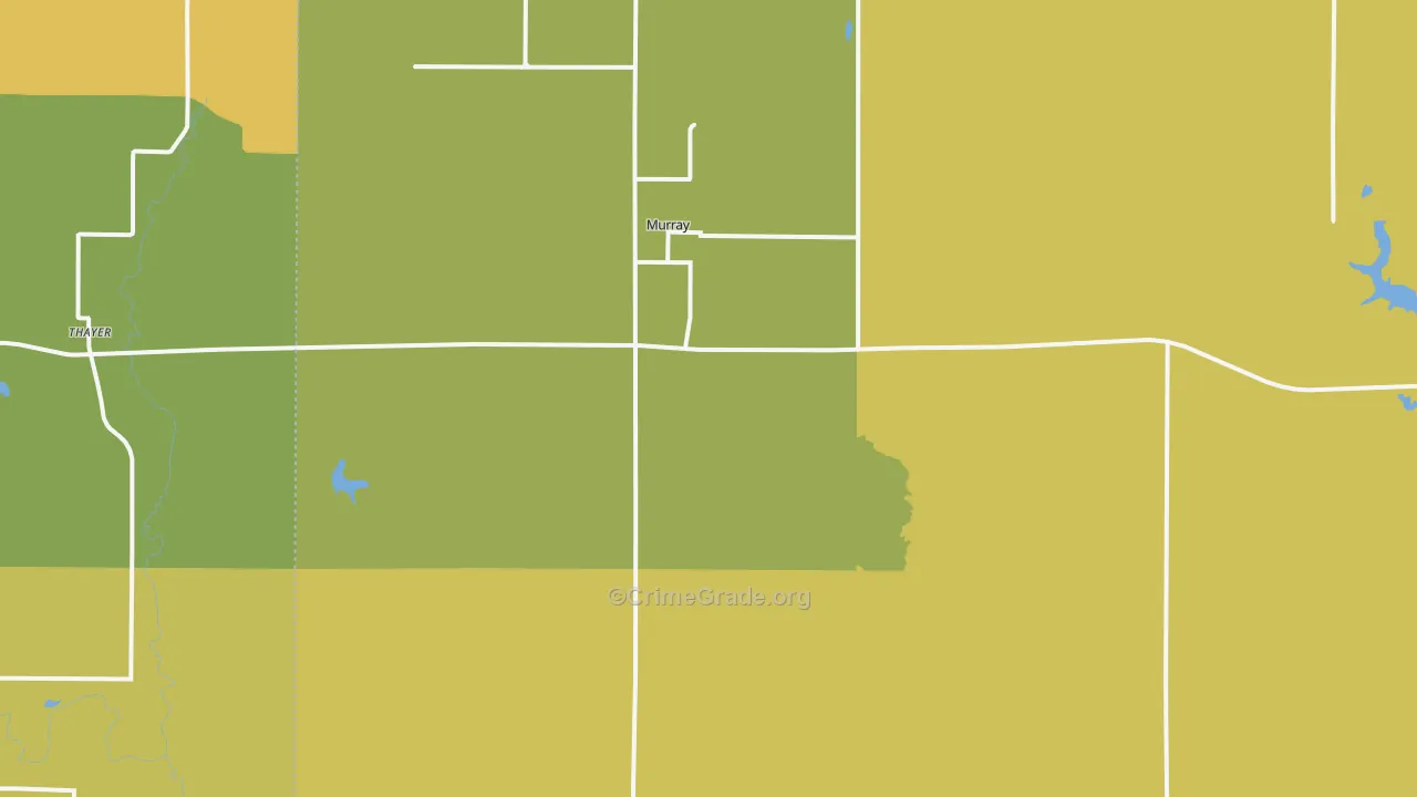 Murray, IA Map of Burglary Rates