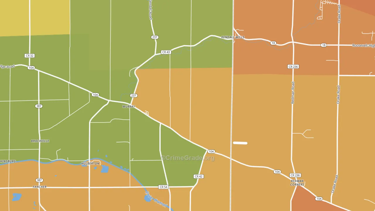 Murray, NY Map of Burglary Rates