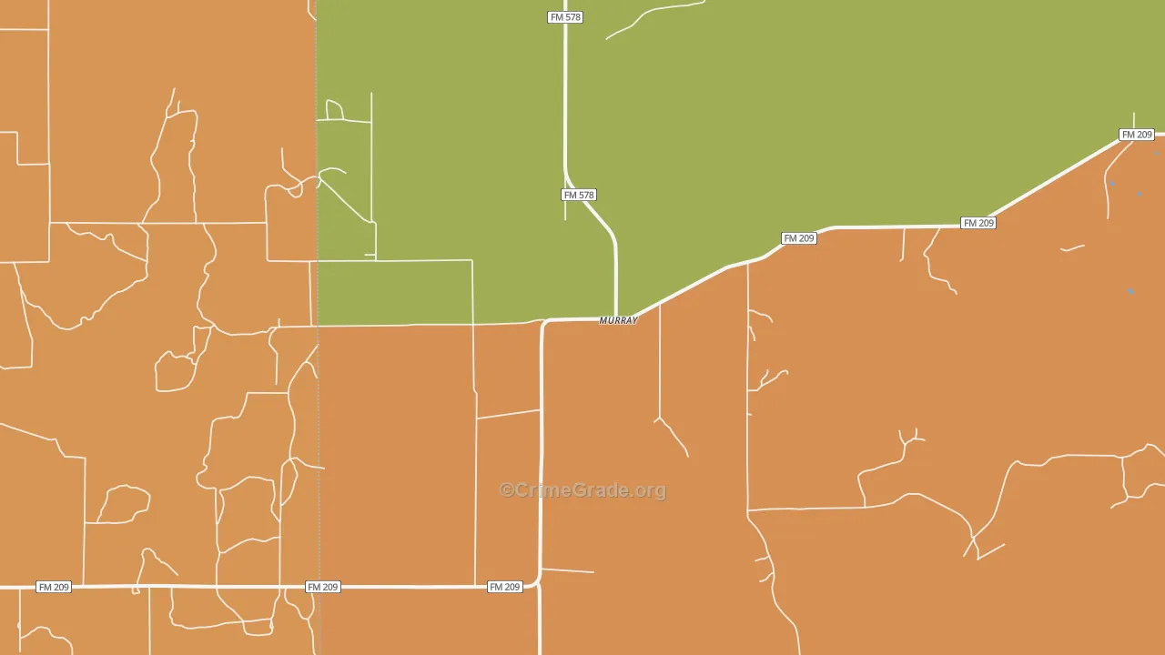 Murray, TX Map of Burglary Rates