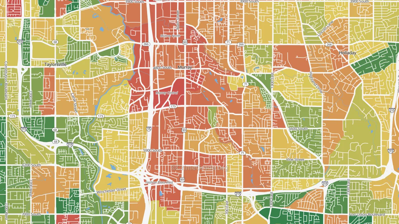 Murray, UT Map of Burglary Rates