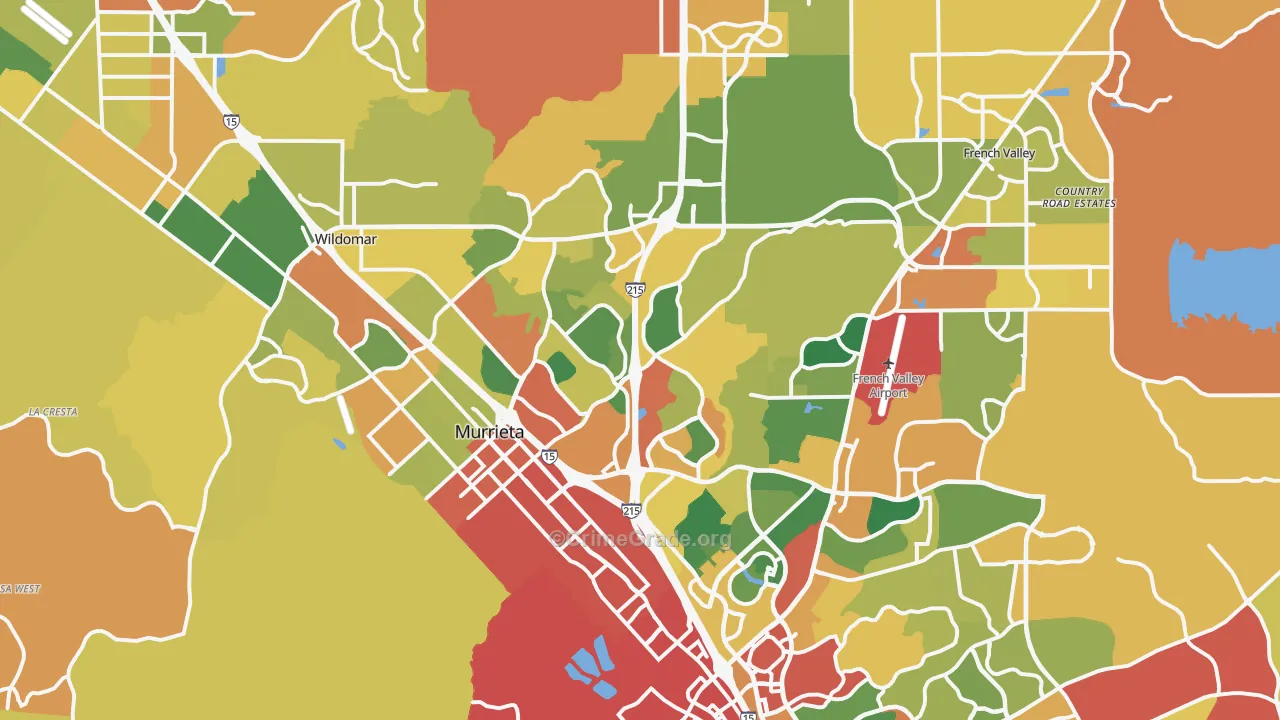 Murrieta, CA Map of Burglary Rates