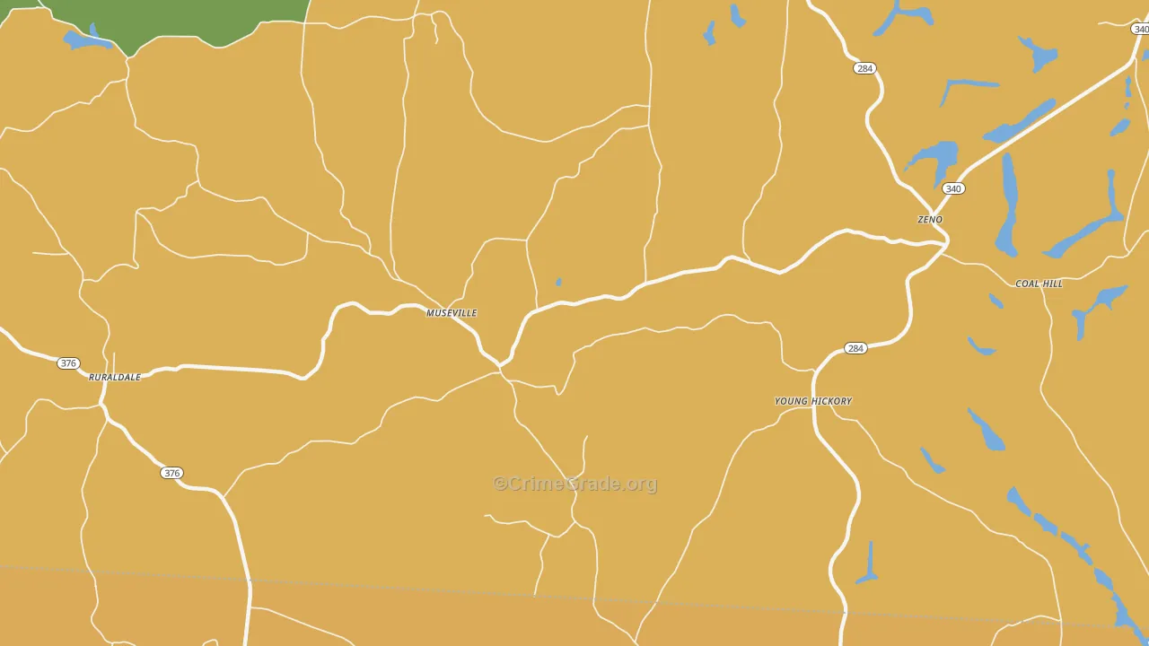 Museville, OH Map of Burglary Rates