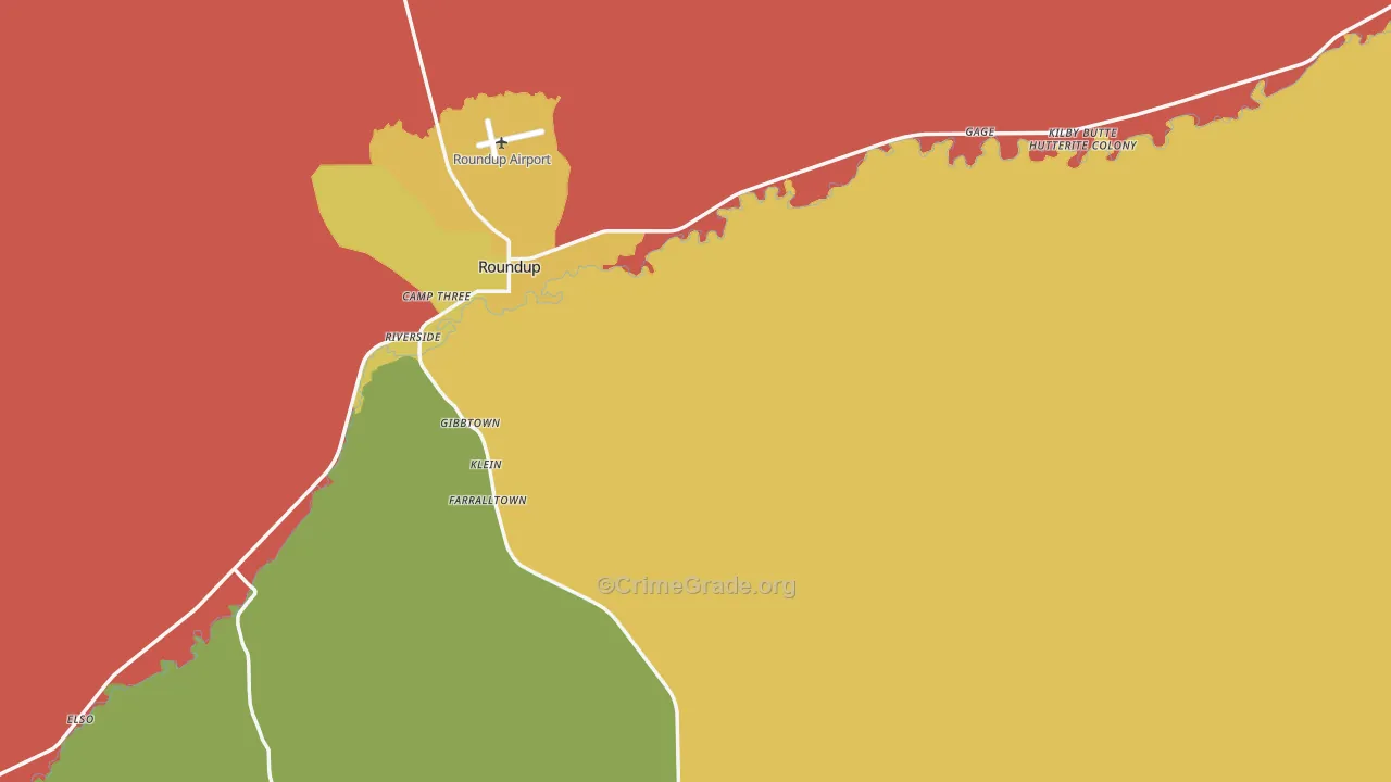 Musselshell County, MT Map of Burglary Rates