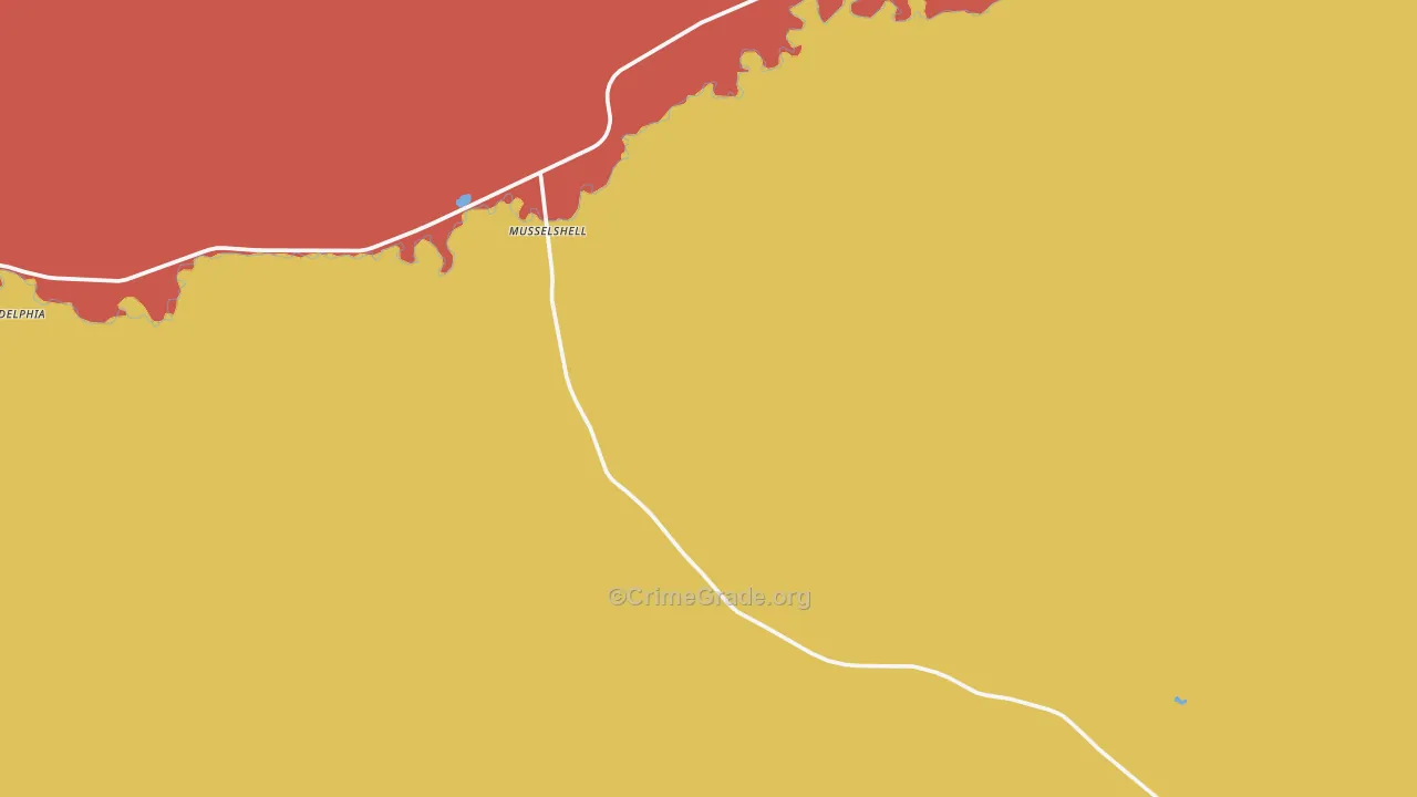 Musselshell, MT Map of Burglary Rates