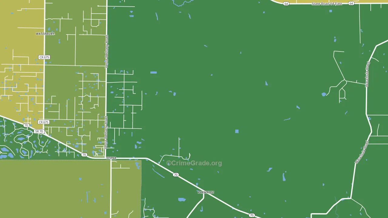 Myakka City, FL Map of Burglary Rates