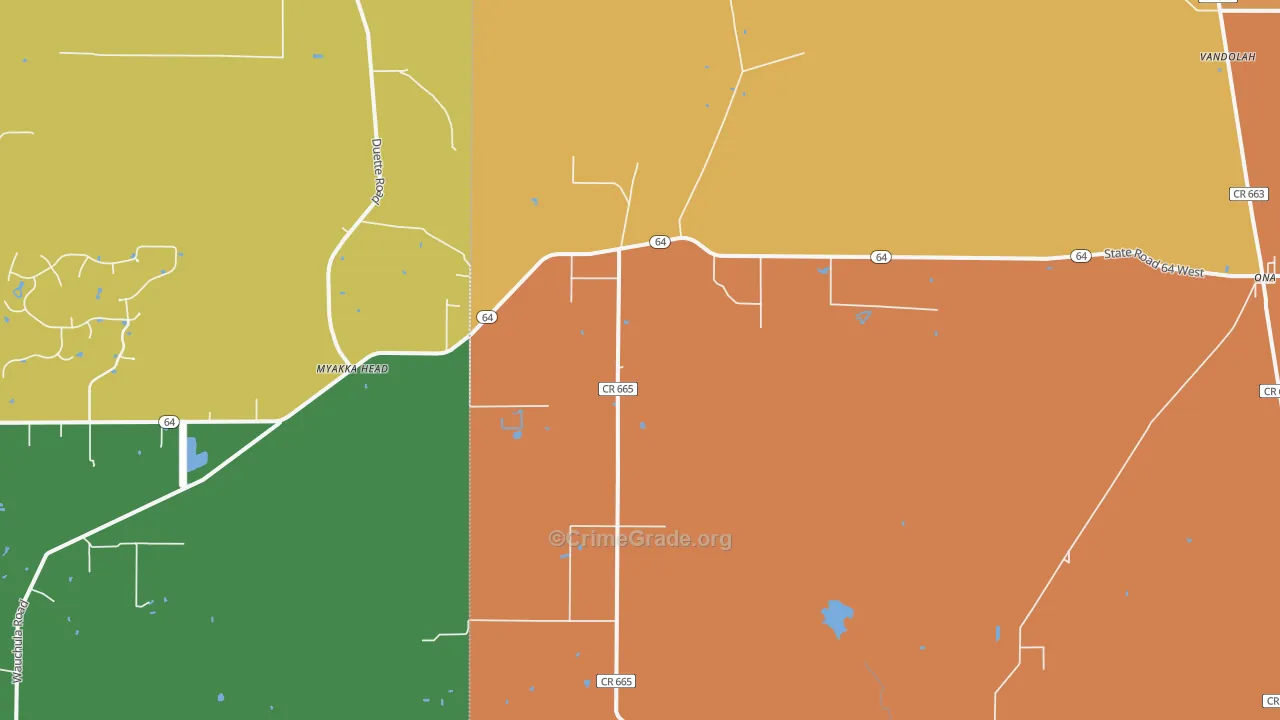 Myakka Head, FL Map of Burglary Rates