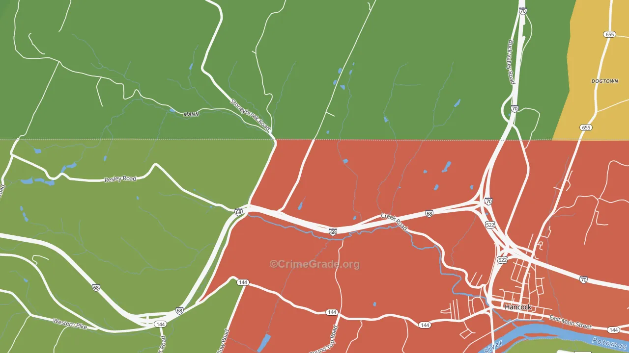 Myersdale, MD Map of Burglary Rates