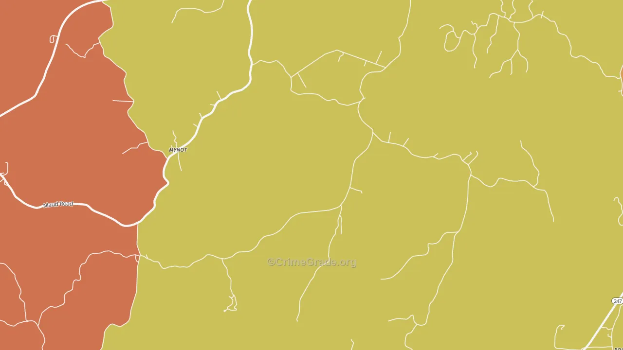 Mynot, AL Map of Burglary Rates