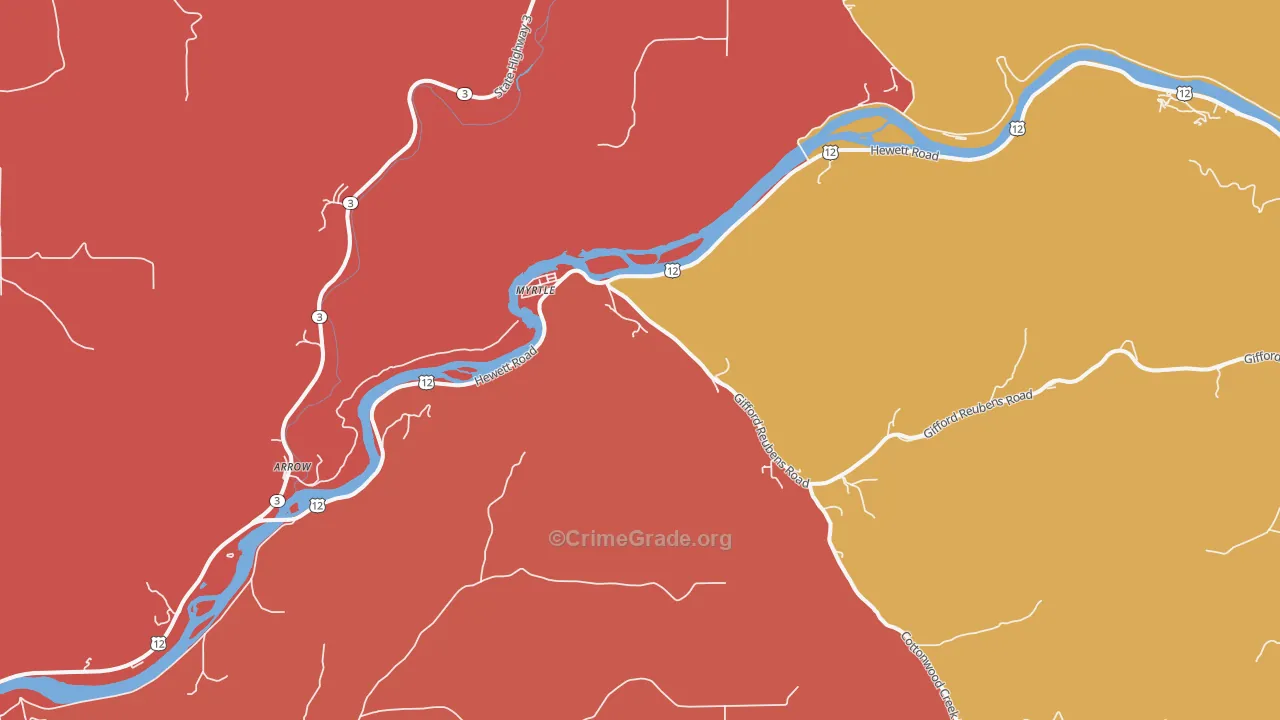Myrtle, ID Map of Burglary Rates