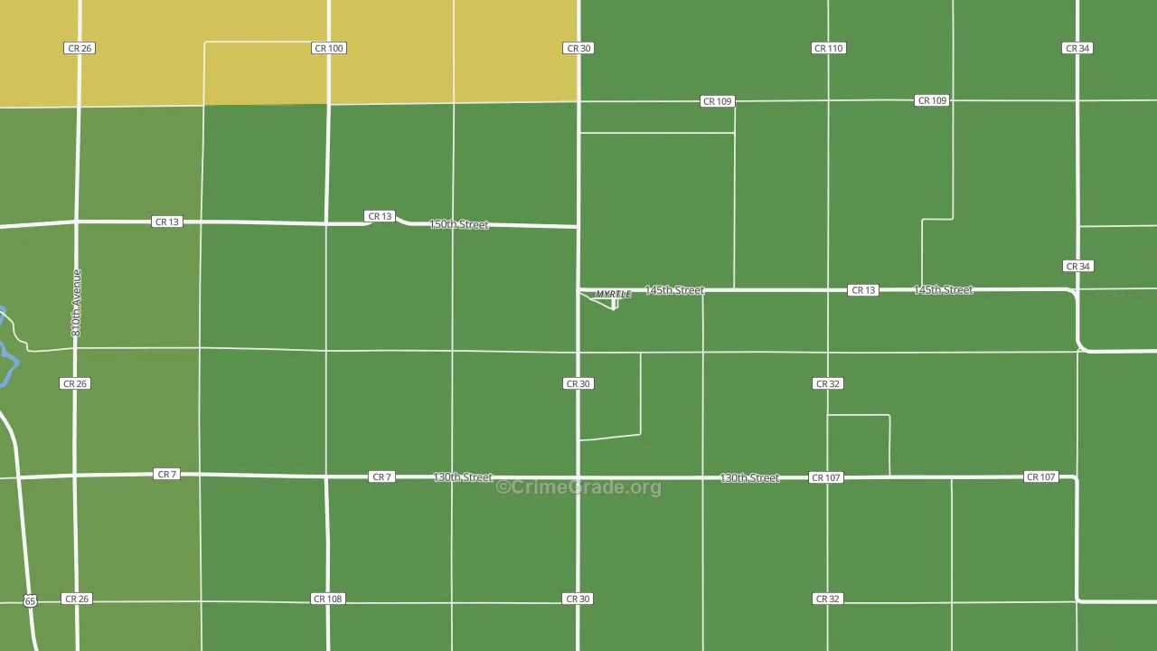 Myrtle, MN Map of Burglary Rates