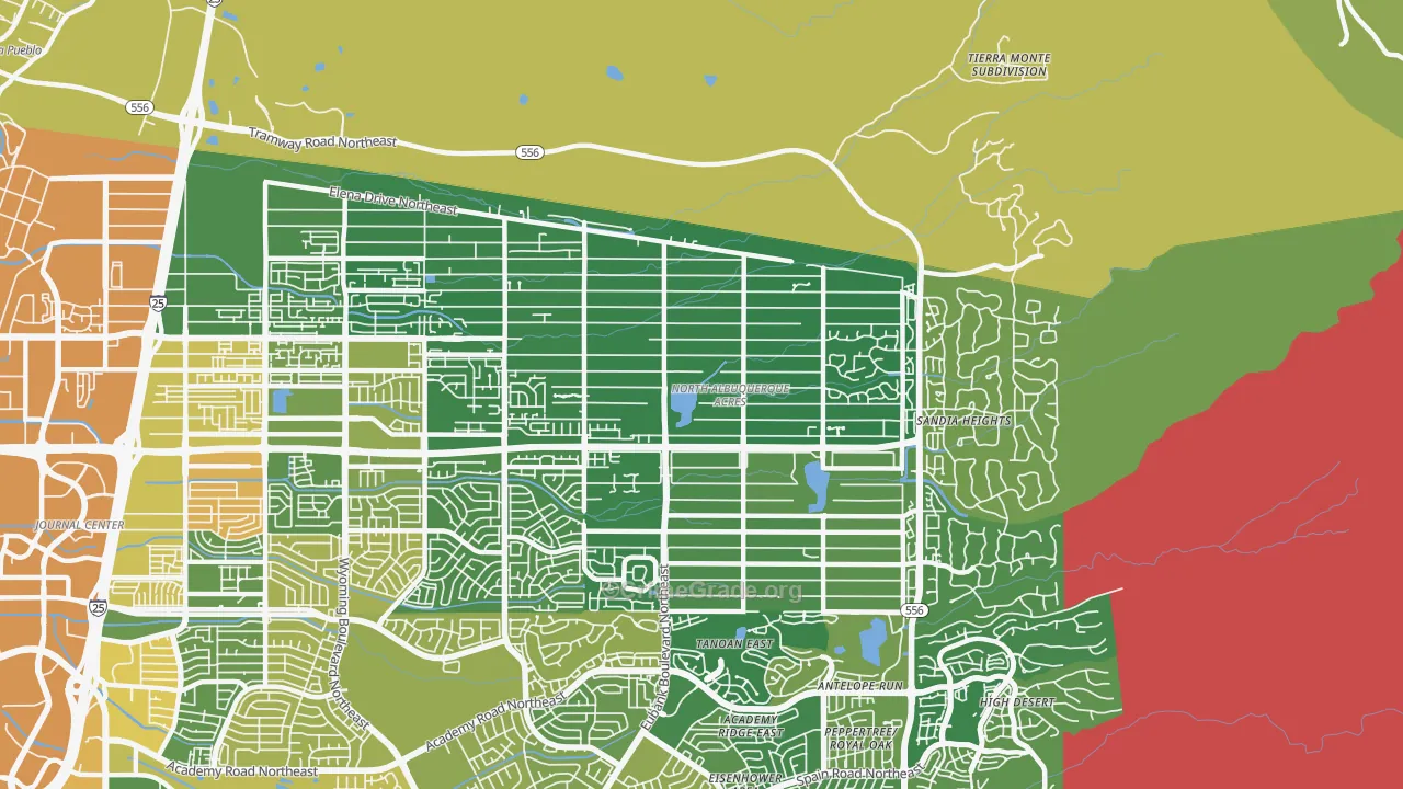 N Albuquerque Acres, Albuquerque, NM Map of Burglary Rates
