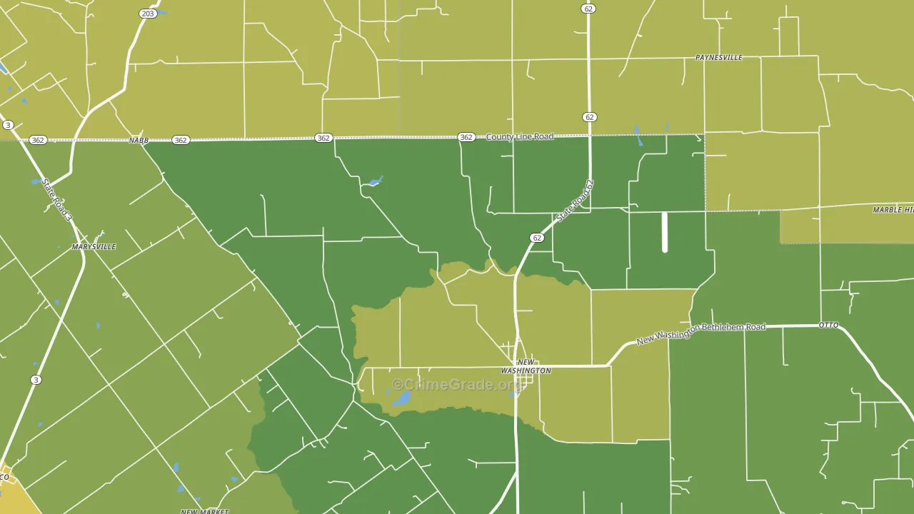Nabb, IN Map of Burglary Rates