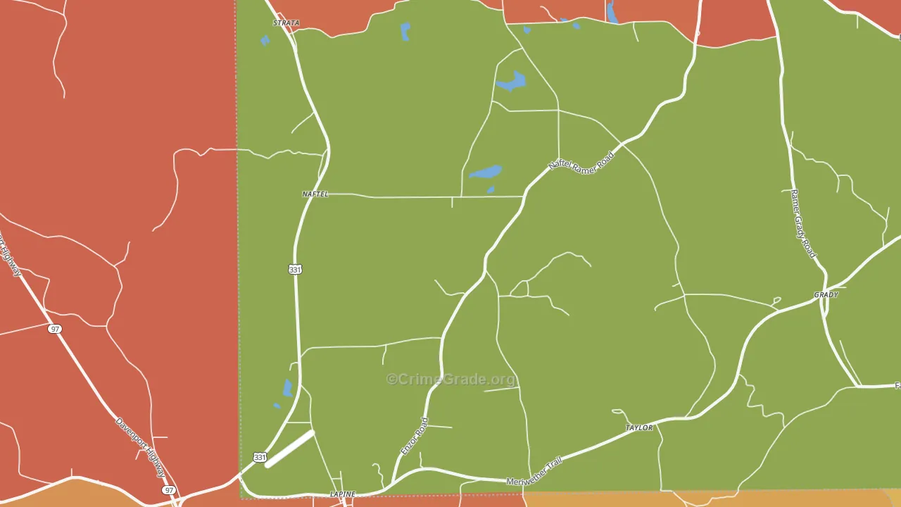 Naftel, AL Map of Burglary Rates
