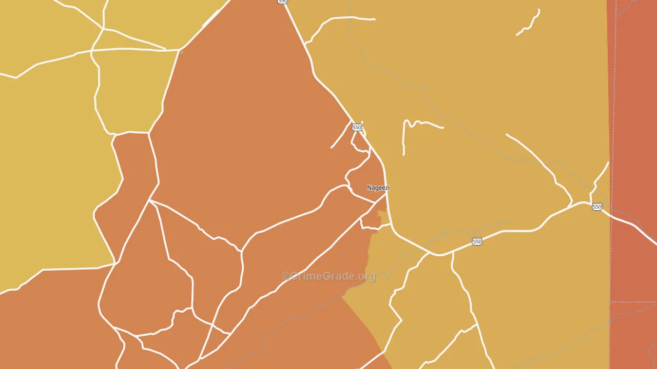Nageezi, NM Map of Burglary Rates