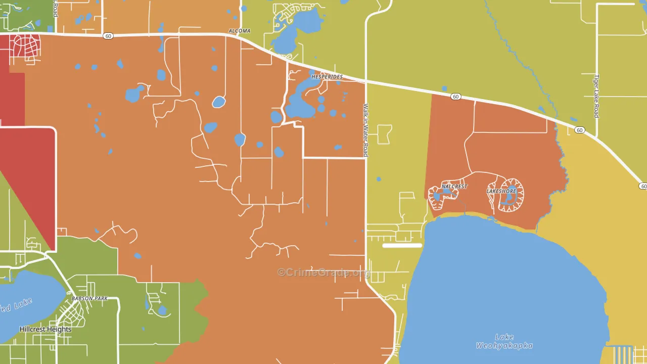 Nalcrest, FL Map of Burglary Rates