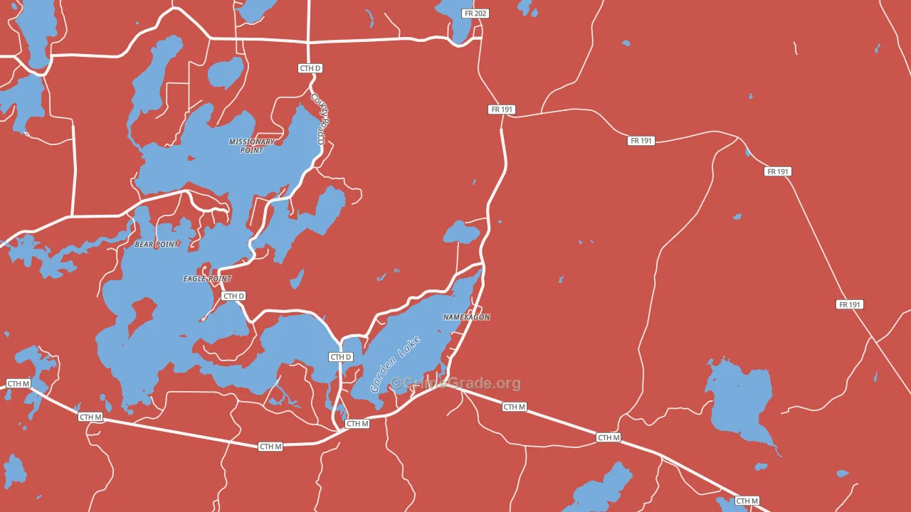 Namekagon, WI Map of Burglary Rates