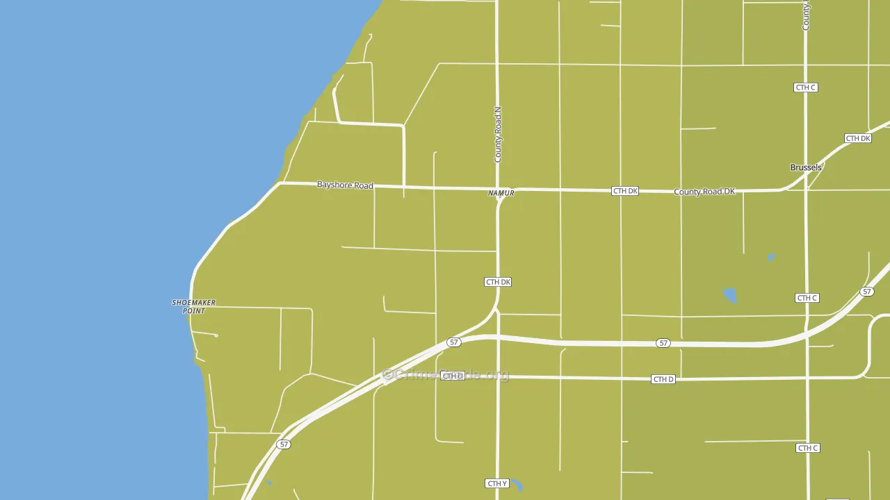 Namur, WI Map of Burglary Rates