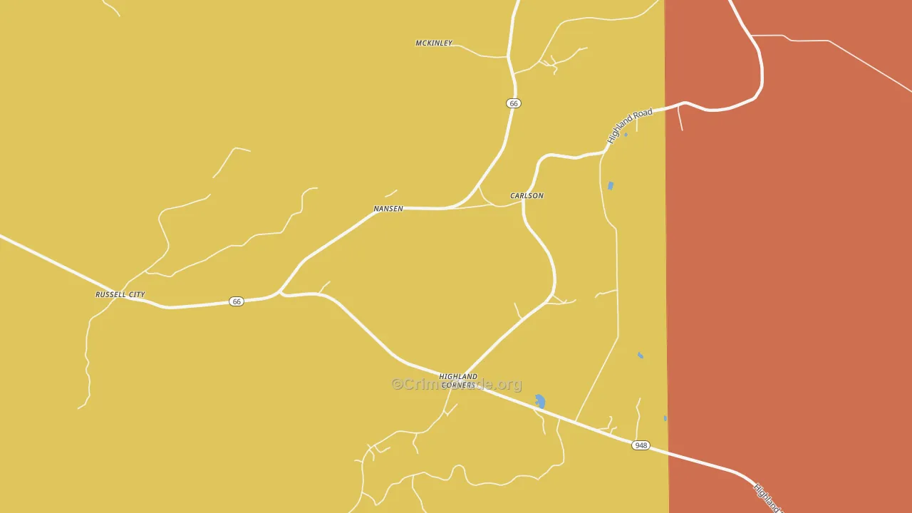 Nansen, PA Map of Burglary Rates