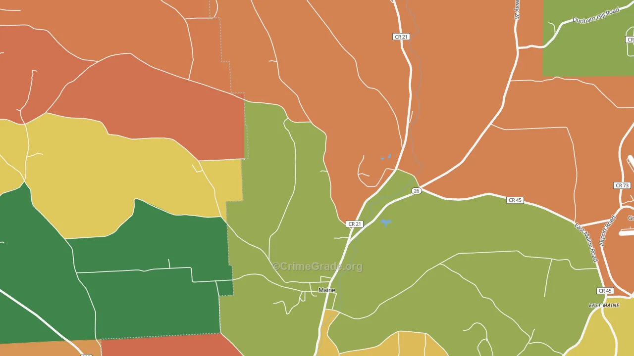 Nanticoke, NY Map of Burglary Rates