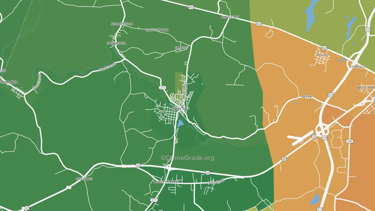 Nanty-Glo, PA Map of Burglary Rates
