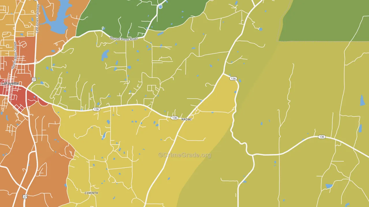 Naomi, GA Map of Burglary Rates