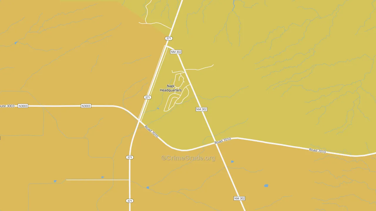Napi Headquarters, NM Map of Burglary Rates
