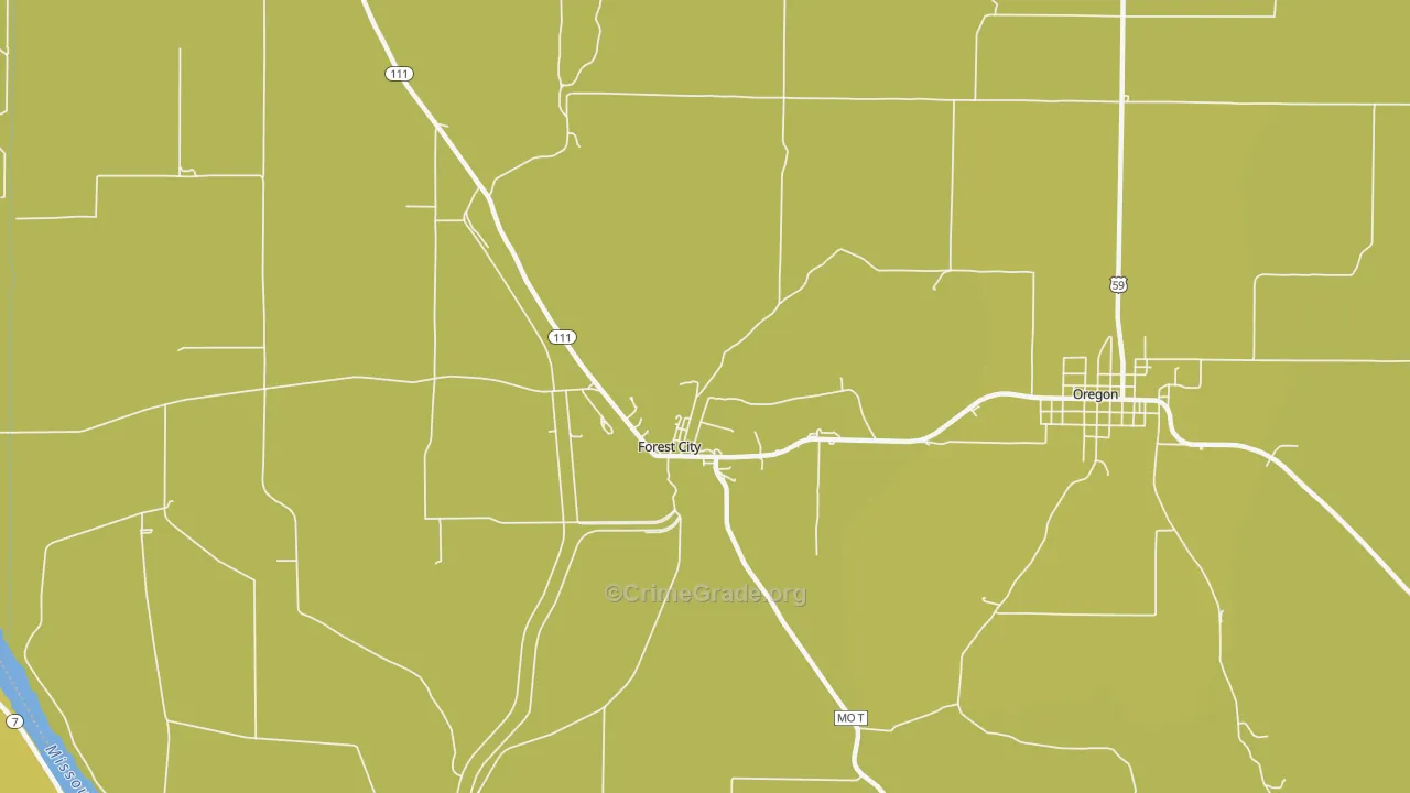 Napier, MO Map of Burglary Rates