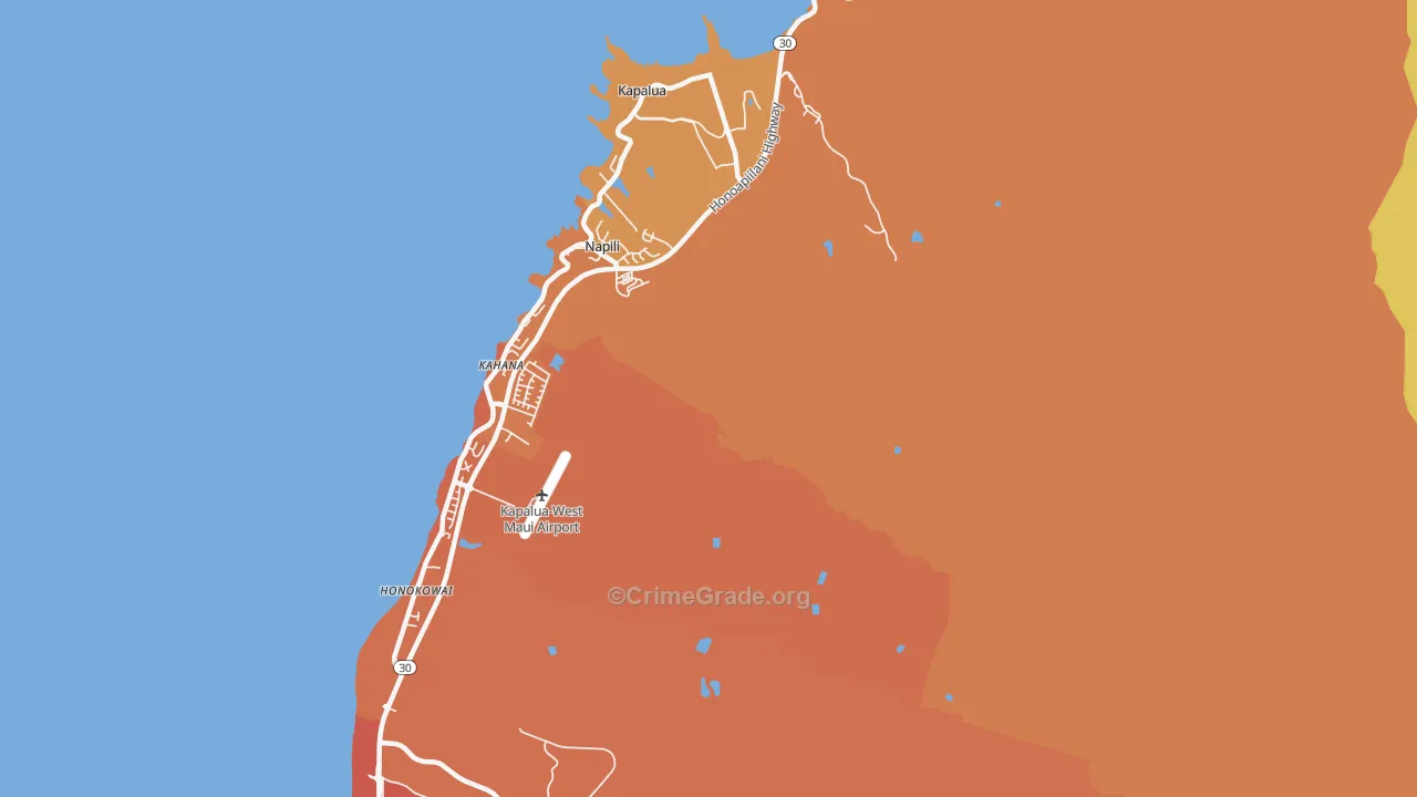 Napili, HI Map of Burglary Rates