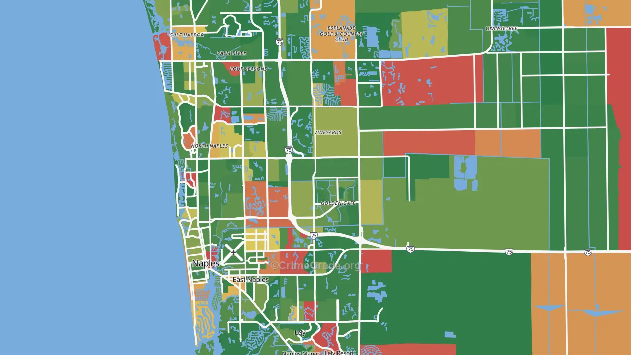 Naples, FL Map of Burglary Rates