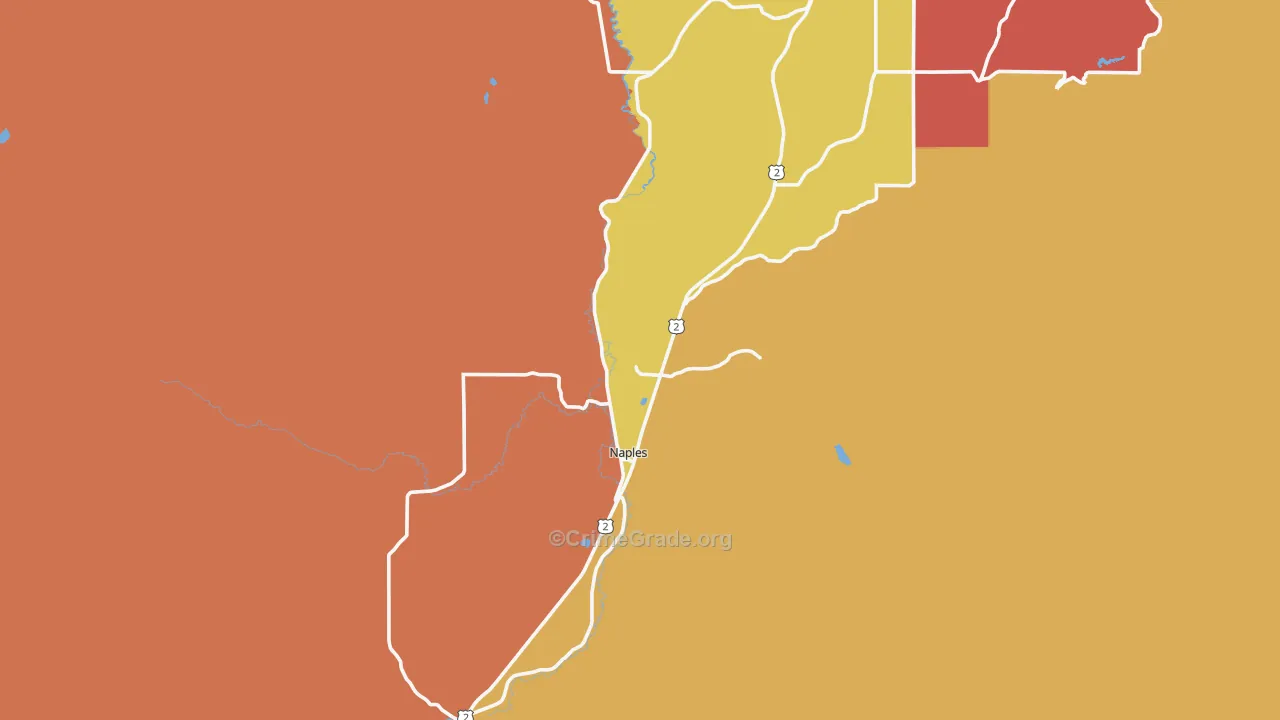 Naples, ID Map of Burglary Rates