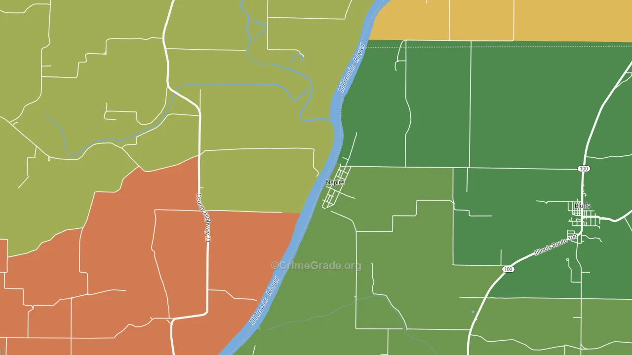 Naples, IL Map of Burglary Rates