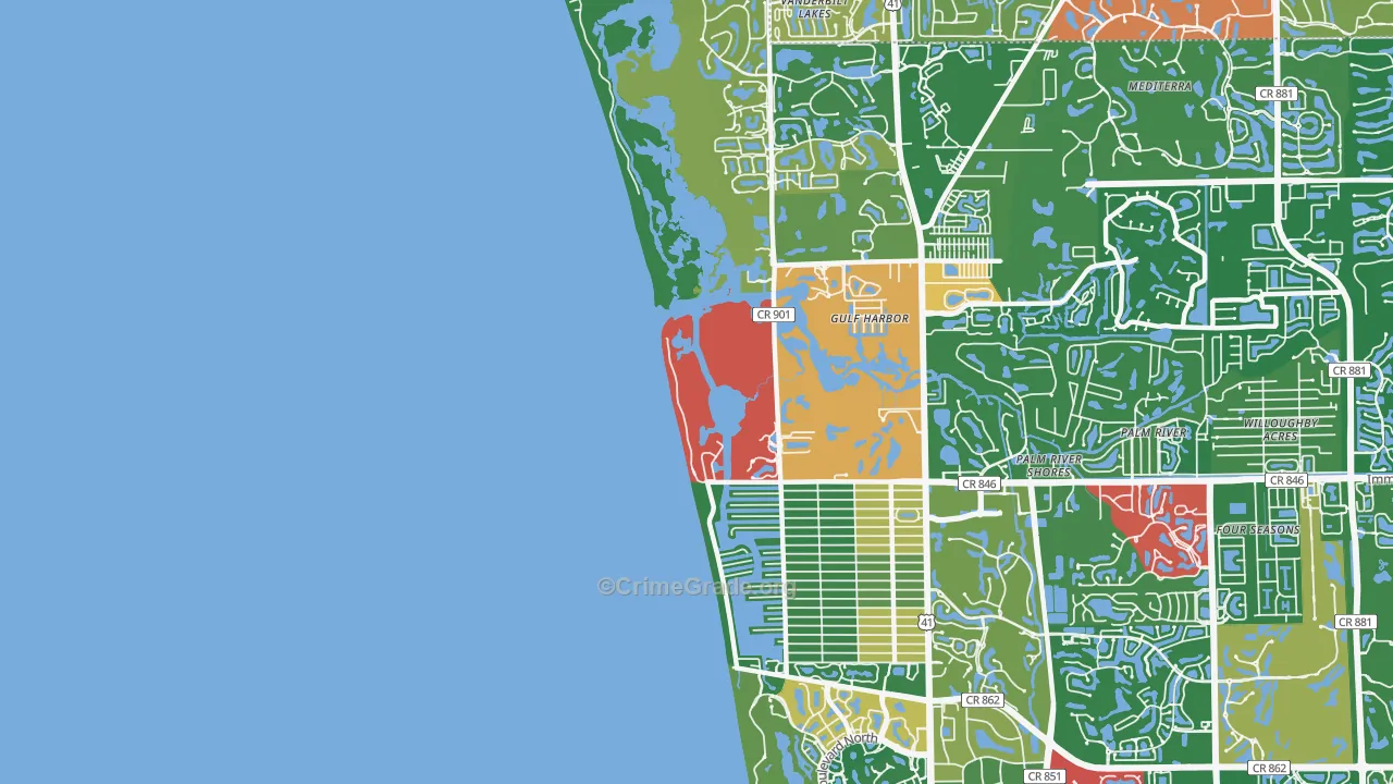 Naples Park, FL Map of Burglary Rates