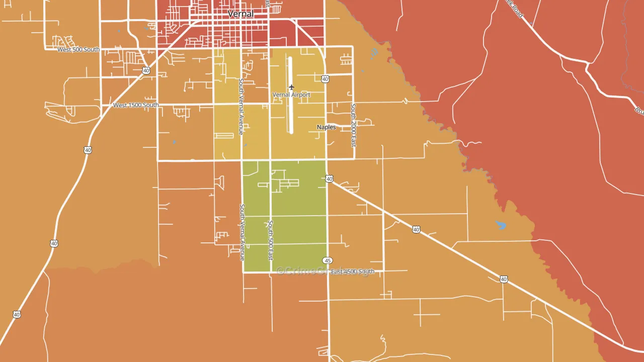 Naples, UT Map of Burglary Rates