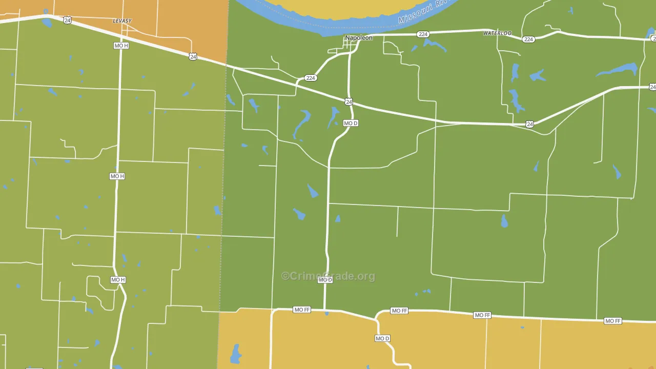 Napoleon, MO Map of Burglary Rates
