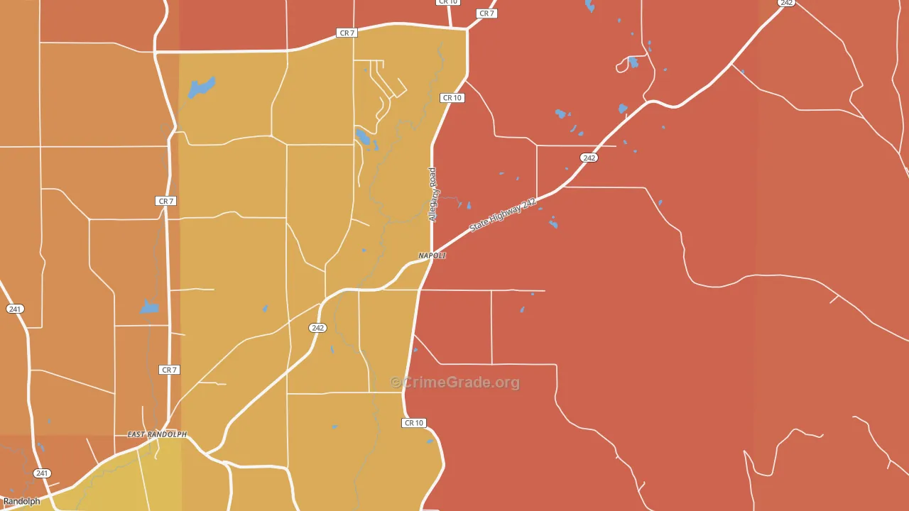 Napoli, NY Map of Burglary Rates