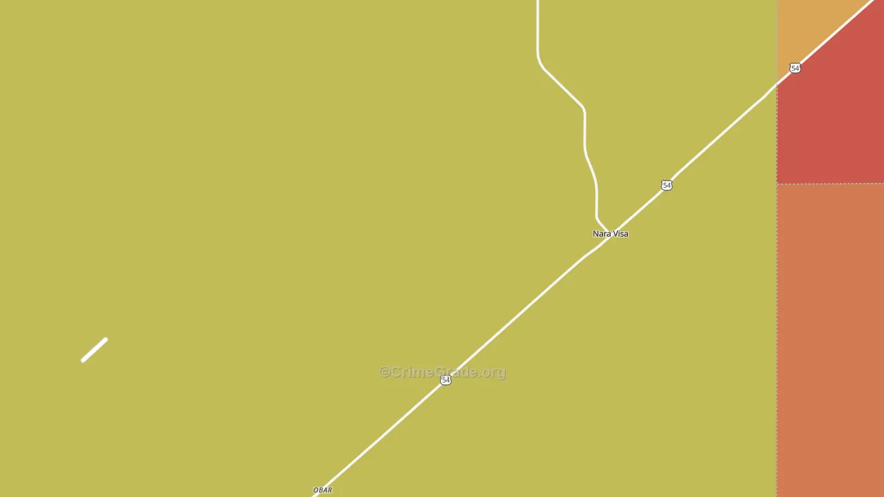 Nara Visa, NM Map of Burglary Rates