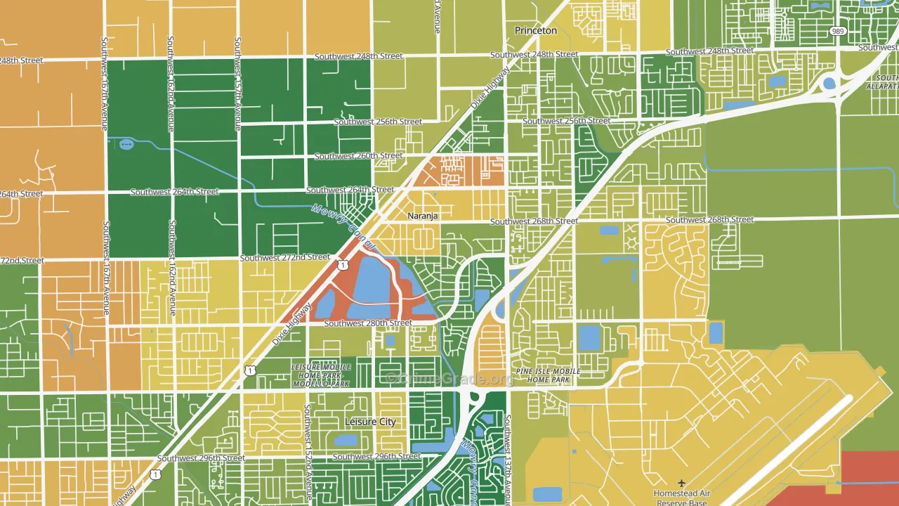 Naranja, FL Map of Burglary Rates
