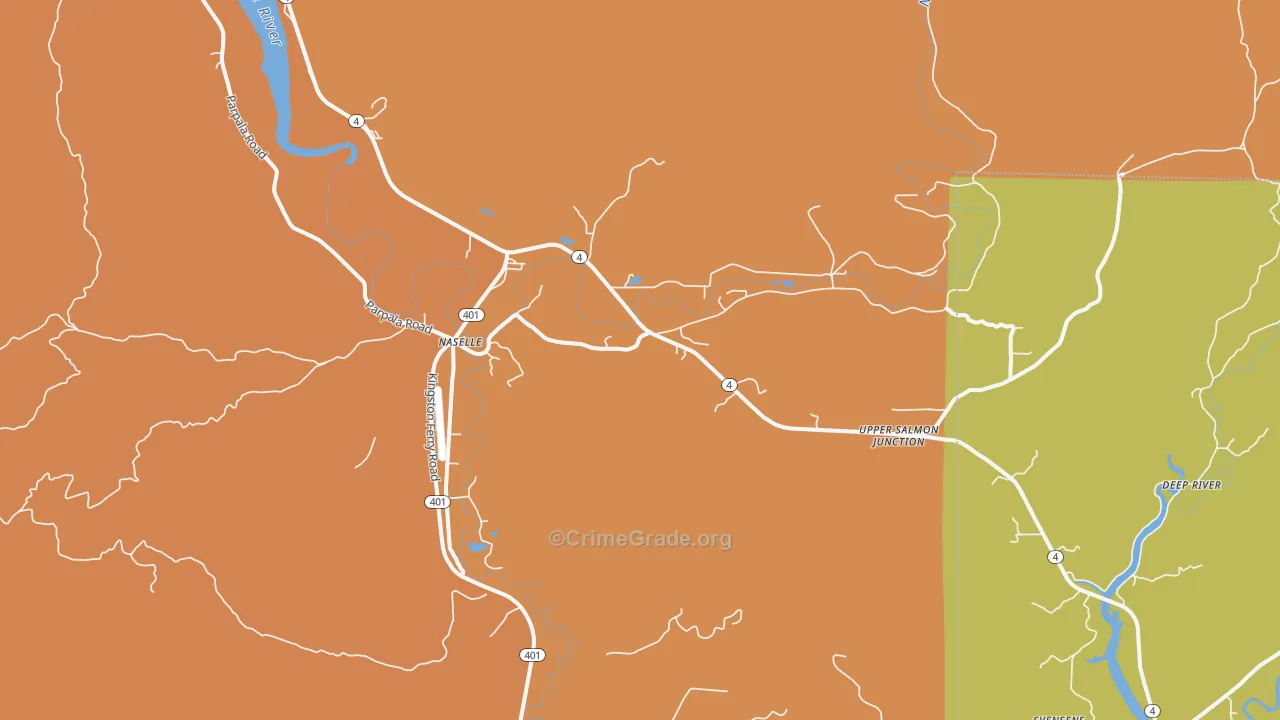 Naselle, WA Map of Burglary Rates
