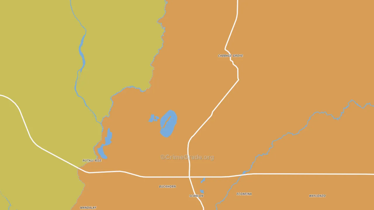 Nash, FL Map of Burglary Rates