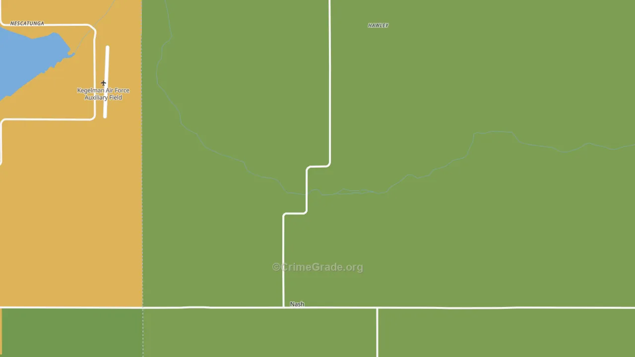 Nash, OK Map of Burglary Rates