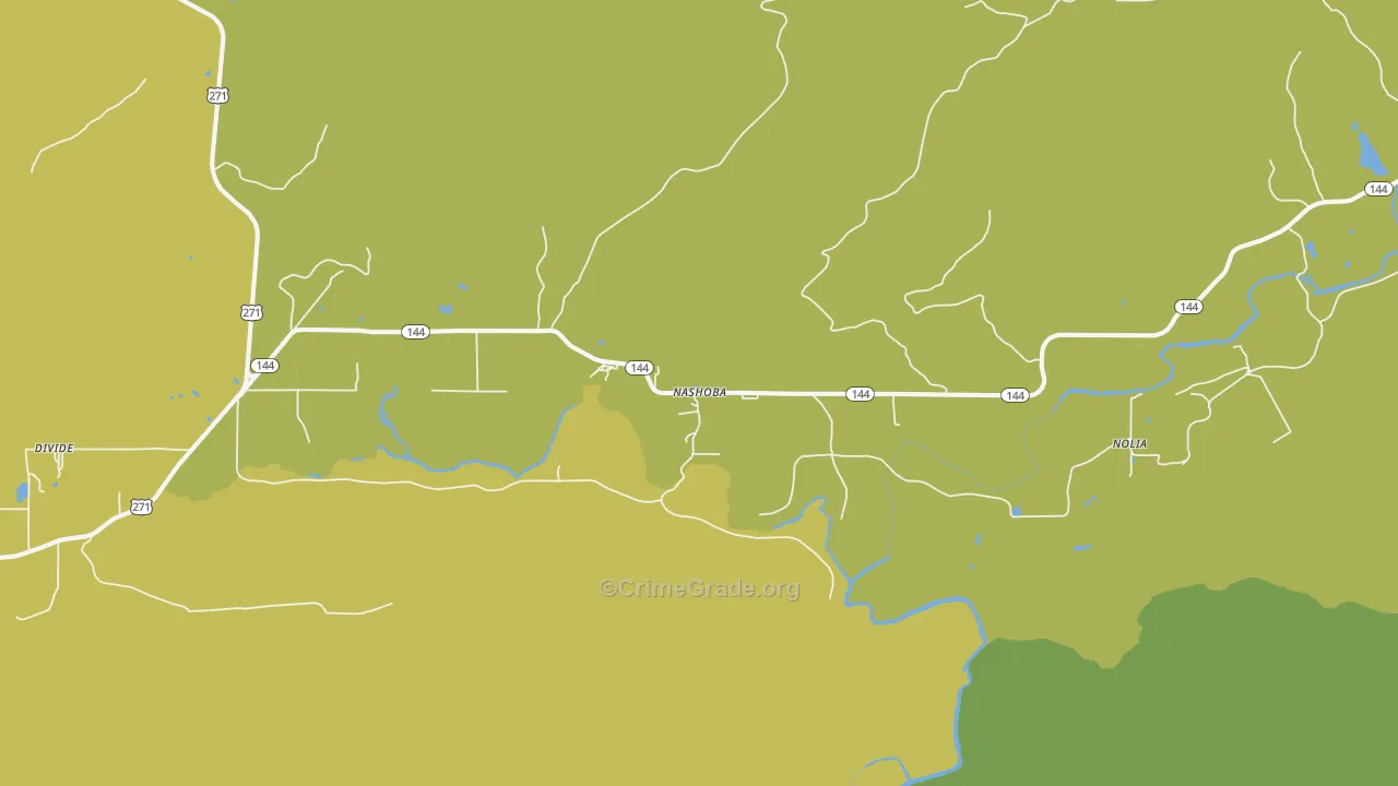 Nashoba, OK Map of Burglary Rates
