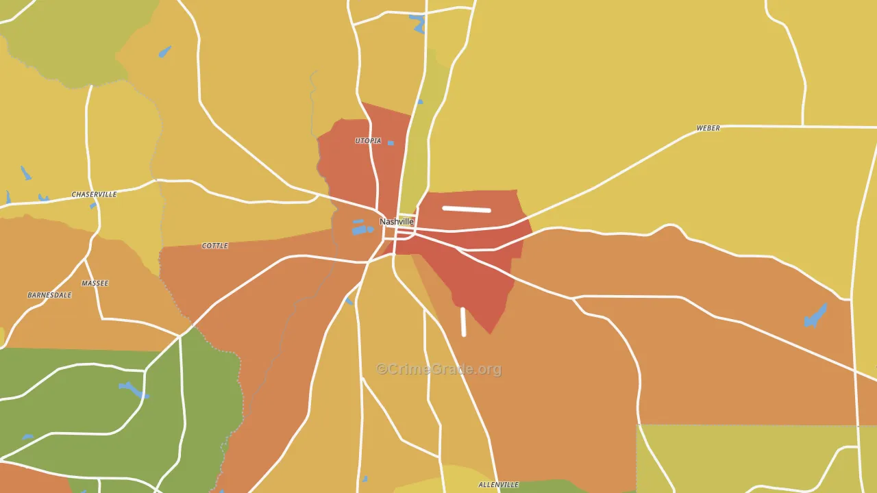 Nashville, GA Map of Burglary Rates