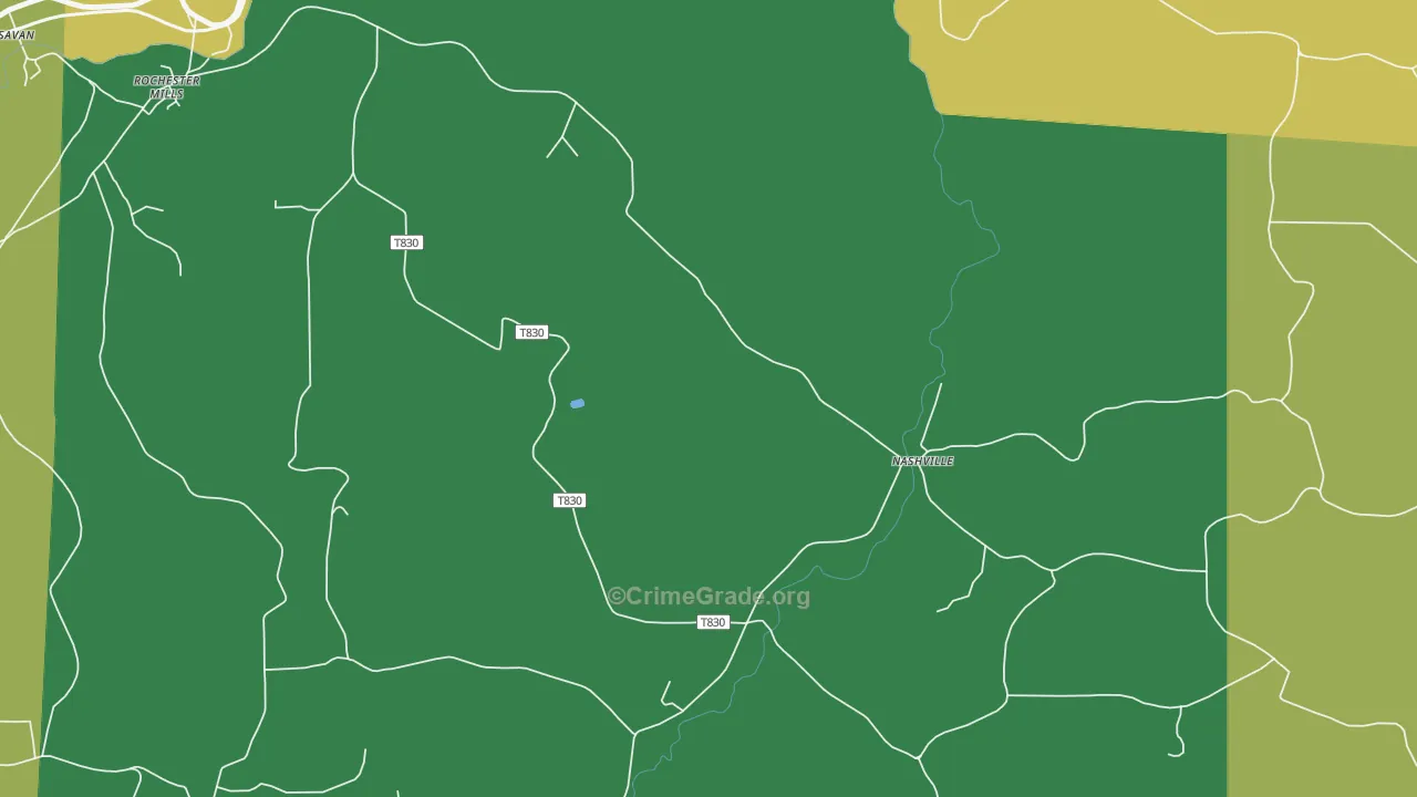 Nashville, PA Map of Burglary Rates